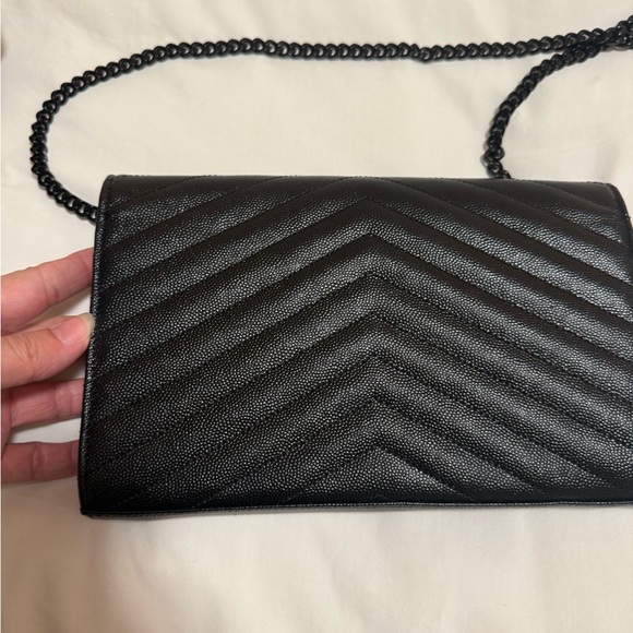 Yves Saint Laurent Black Chevron Clutch - Picture 4 of 6